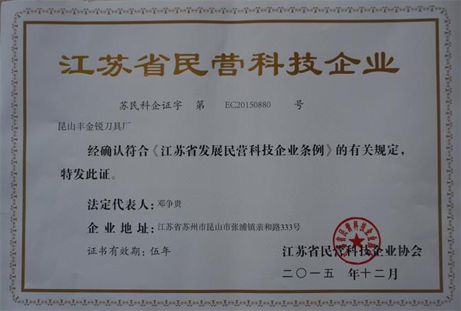 彩运网榮譽資質-江蘇省民營科技企業(yè)